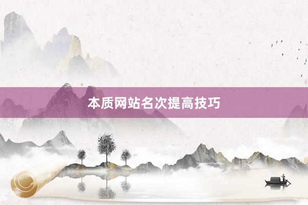 本质网站名次提高技巧